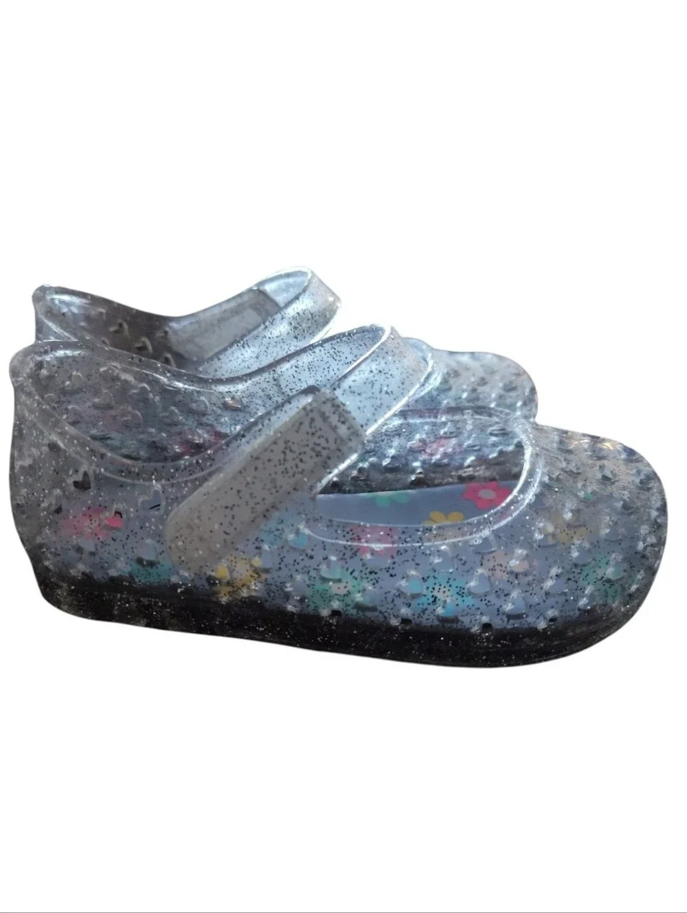 Wonder Nation Toddler Girls Clear Glitter Jelly Mary Jane Shoes Size 6 NWT